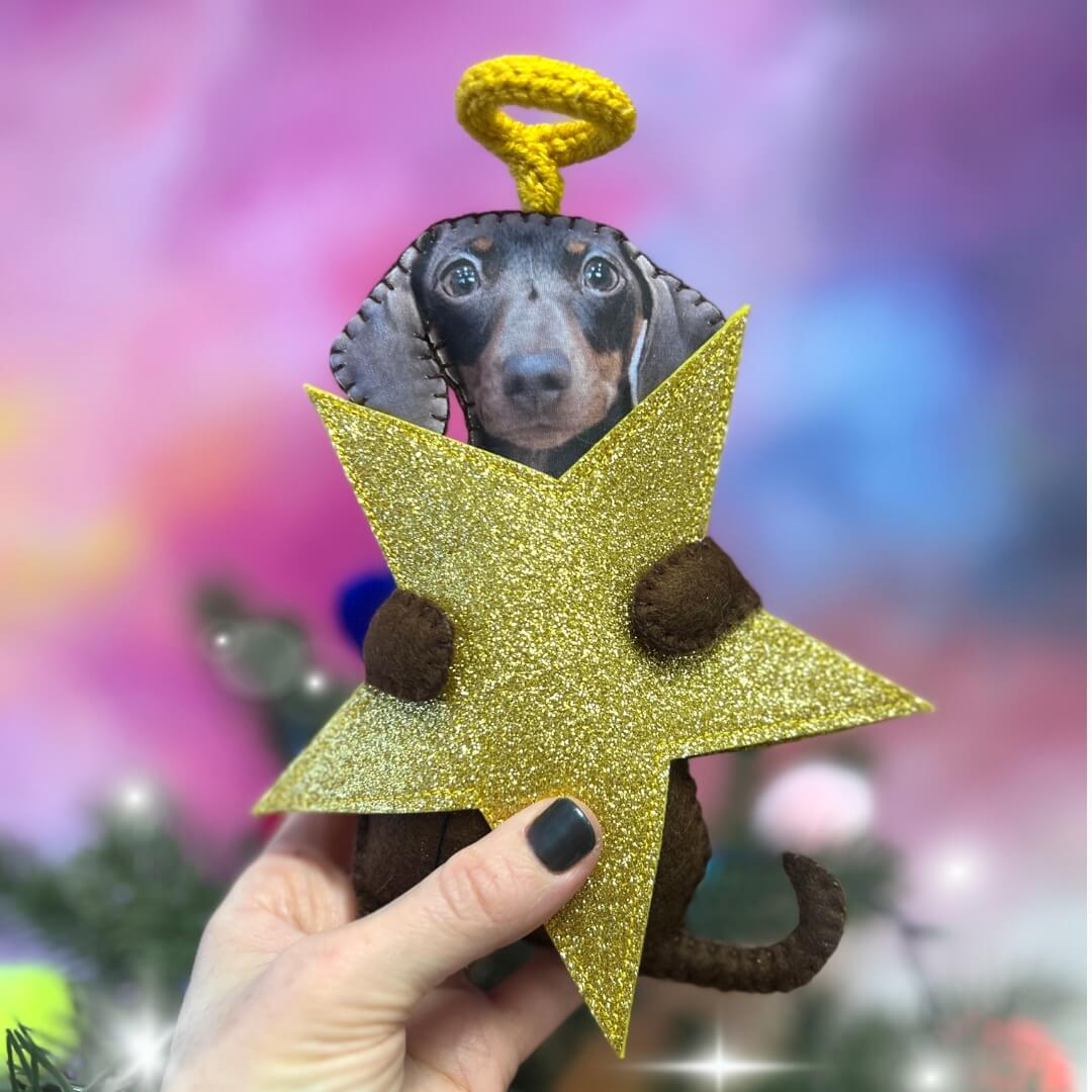 Custom Photo Pet Christmas Tree Topper