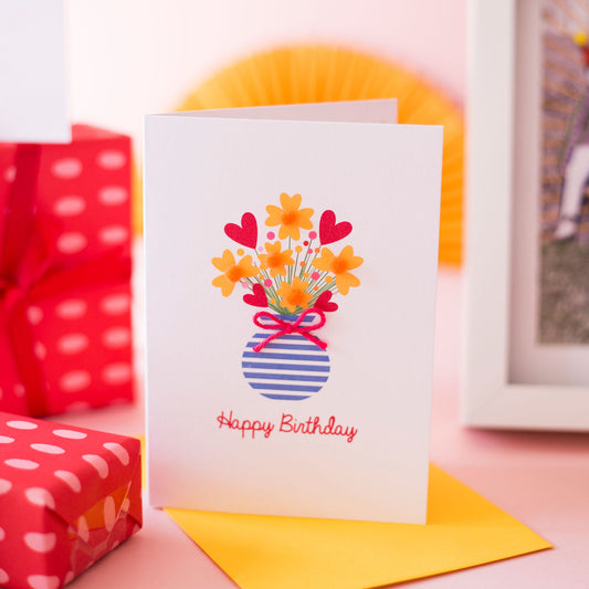 Bouquet of flowers birthday card