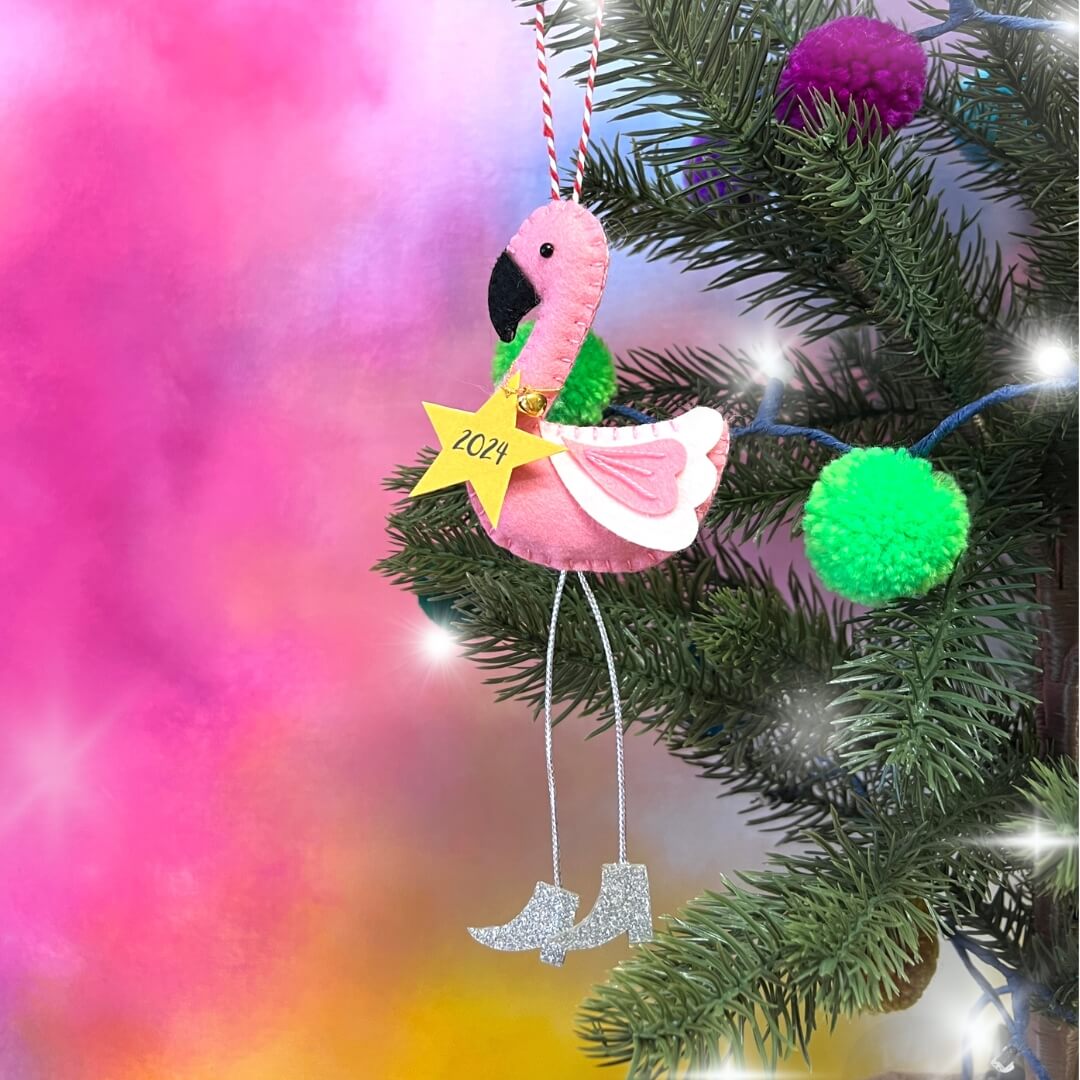 Flamingo Christmas Tree Ornament - Handmade & Customisable