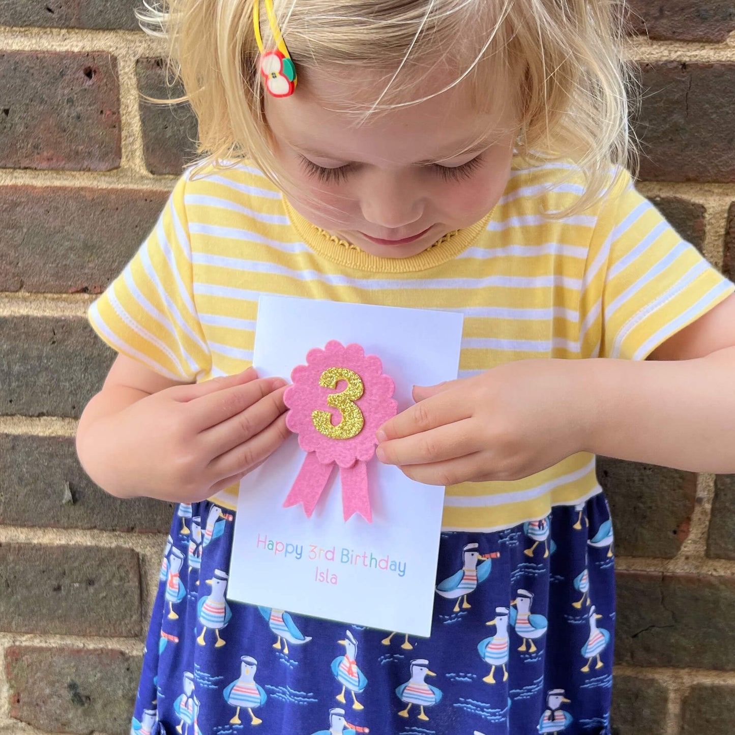 Personalised Birthday Rosette Badge Card