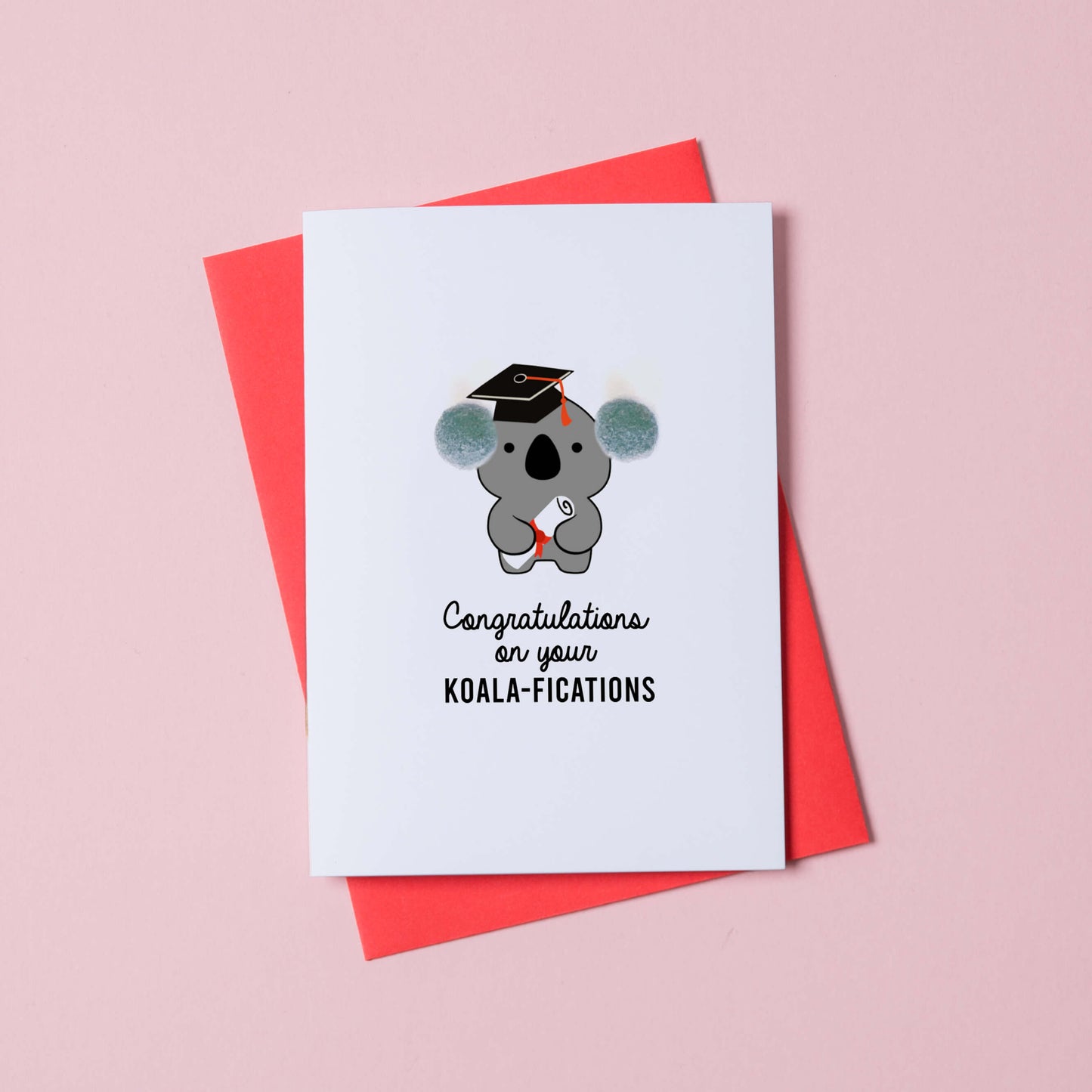Koala Congratulations Card woth Pom pom Ears