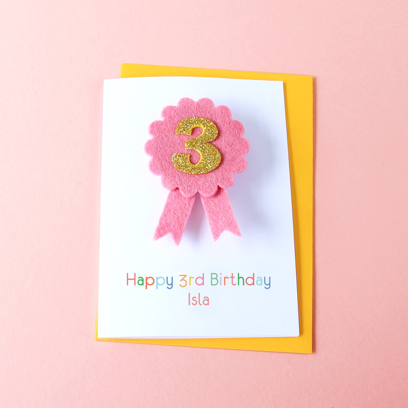 Personalised Birthday Rosette Badge Card