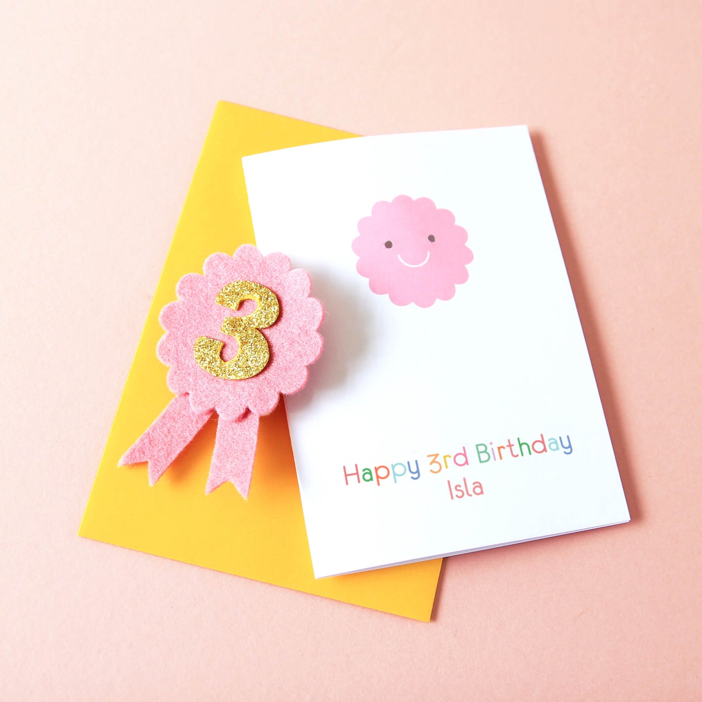 Personalised Birthday Rosette Badge Card