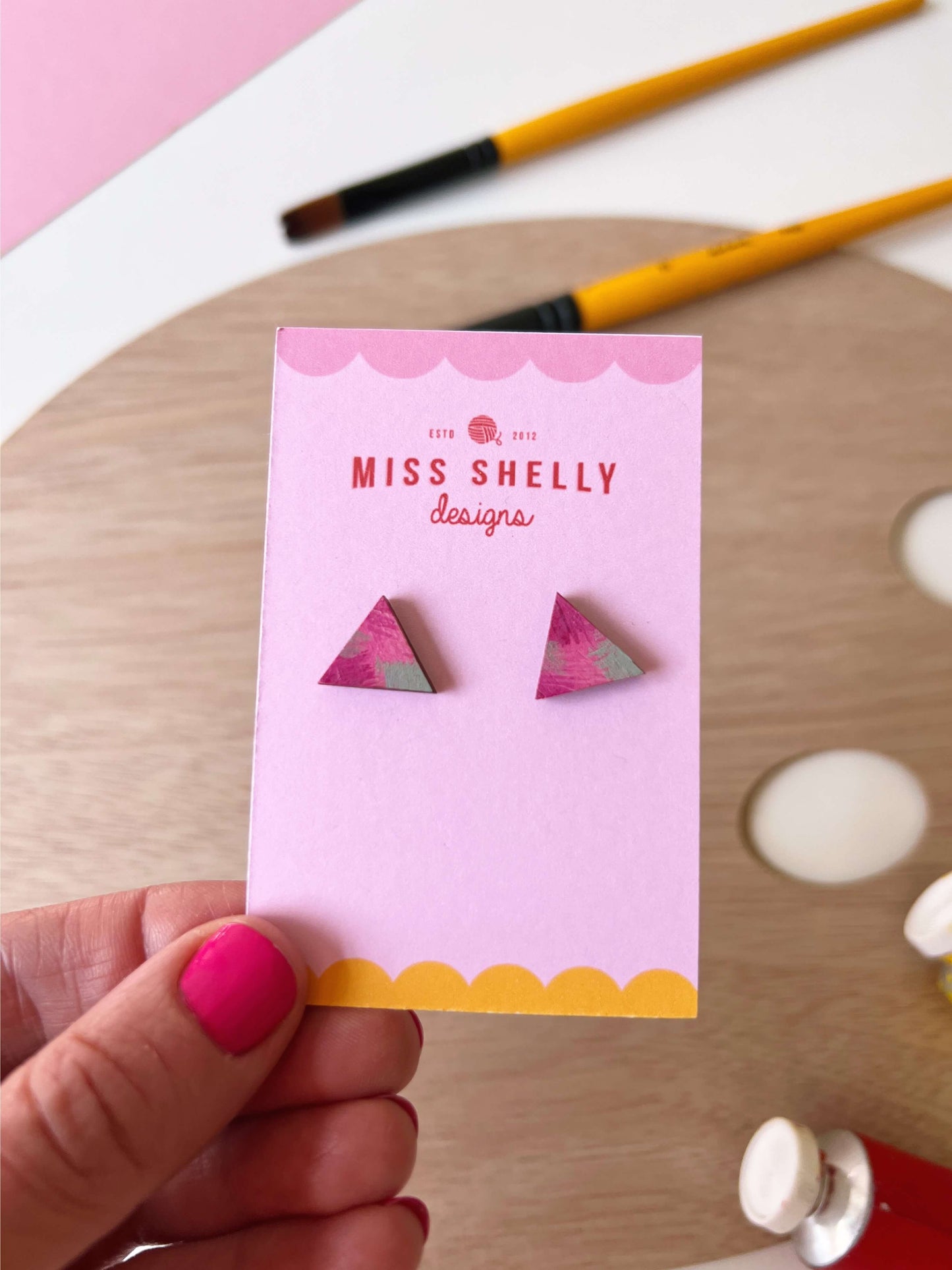 Hand-painted Stud Earrings