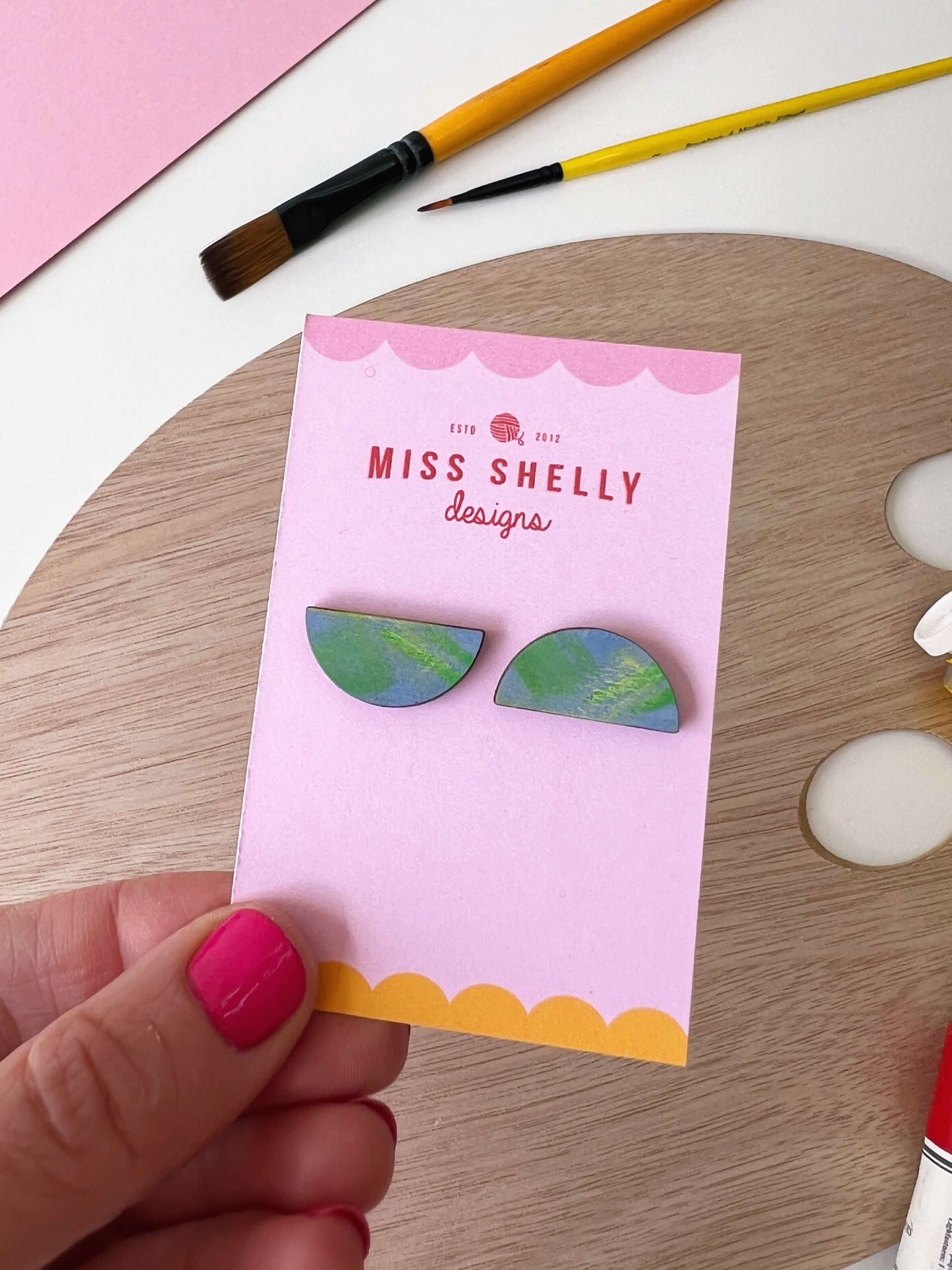 Hand-painted Stud Earrings