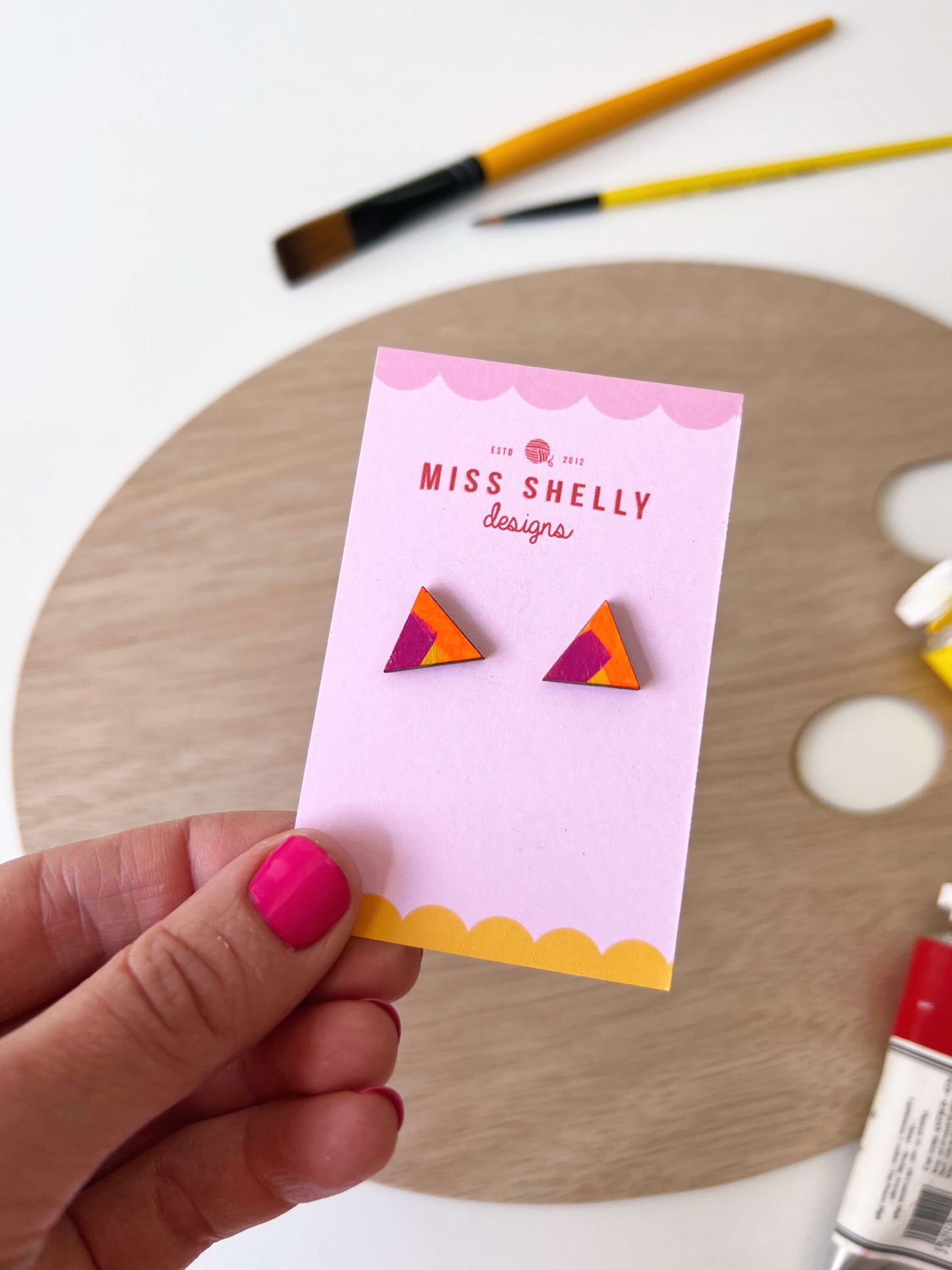 Hand-painted Stud Earrings