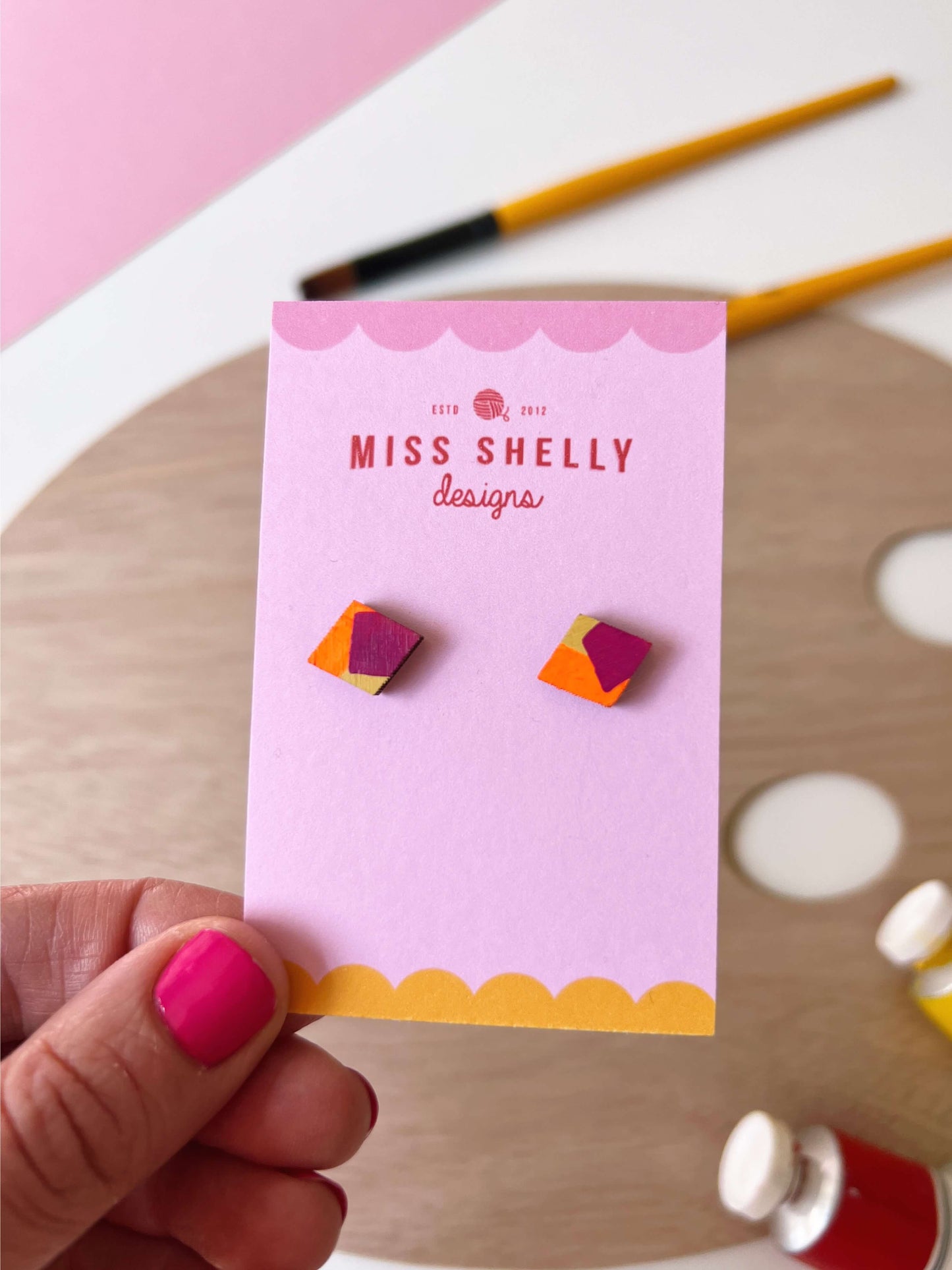 Hand-painted Stud Earrings