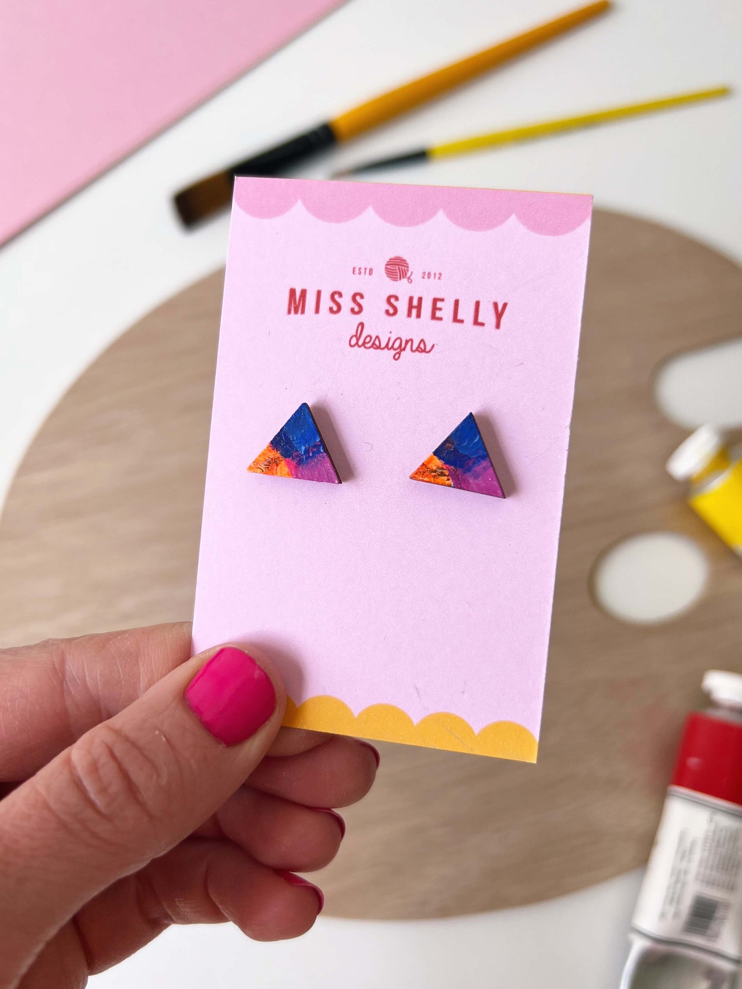 Hand-painted Stud Earrings