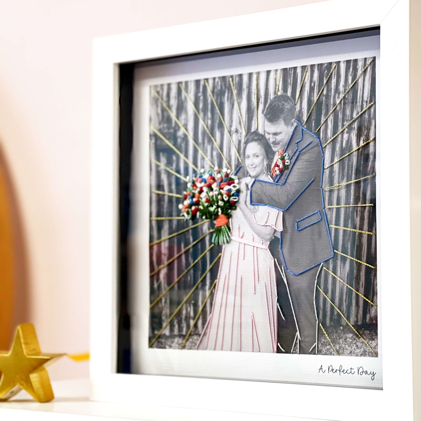 Wedding Photo Embroidered Gift