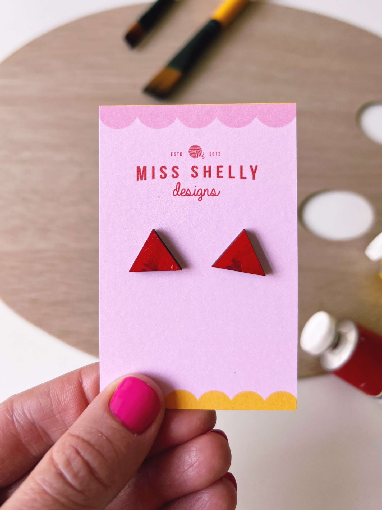 Hand-painted Stud Earrings
