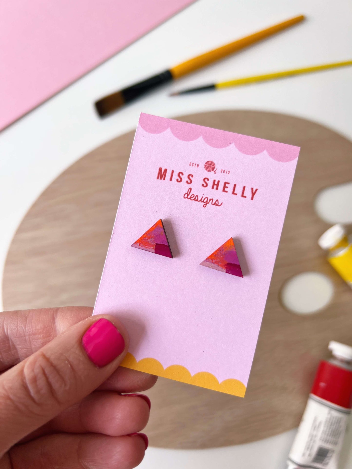 Hand-painted Stud Earrings