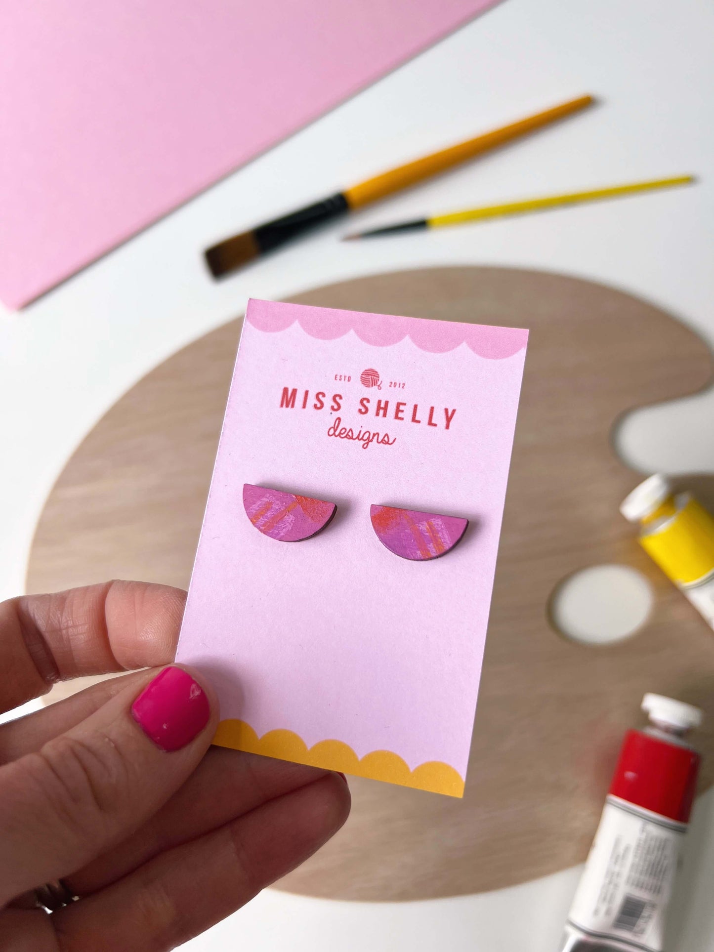 Hand-painted Stud Earrings