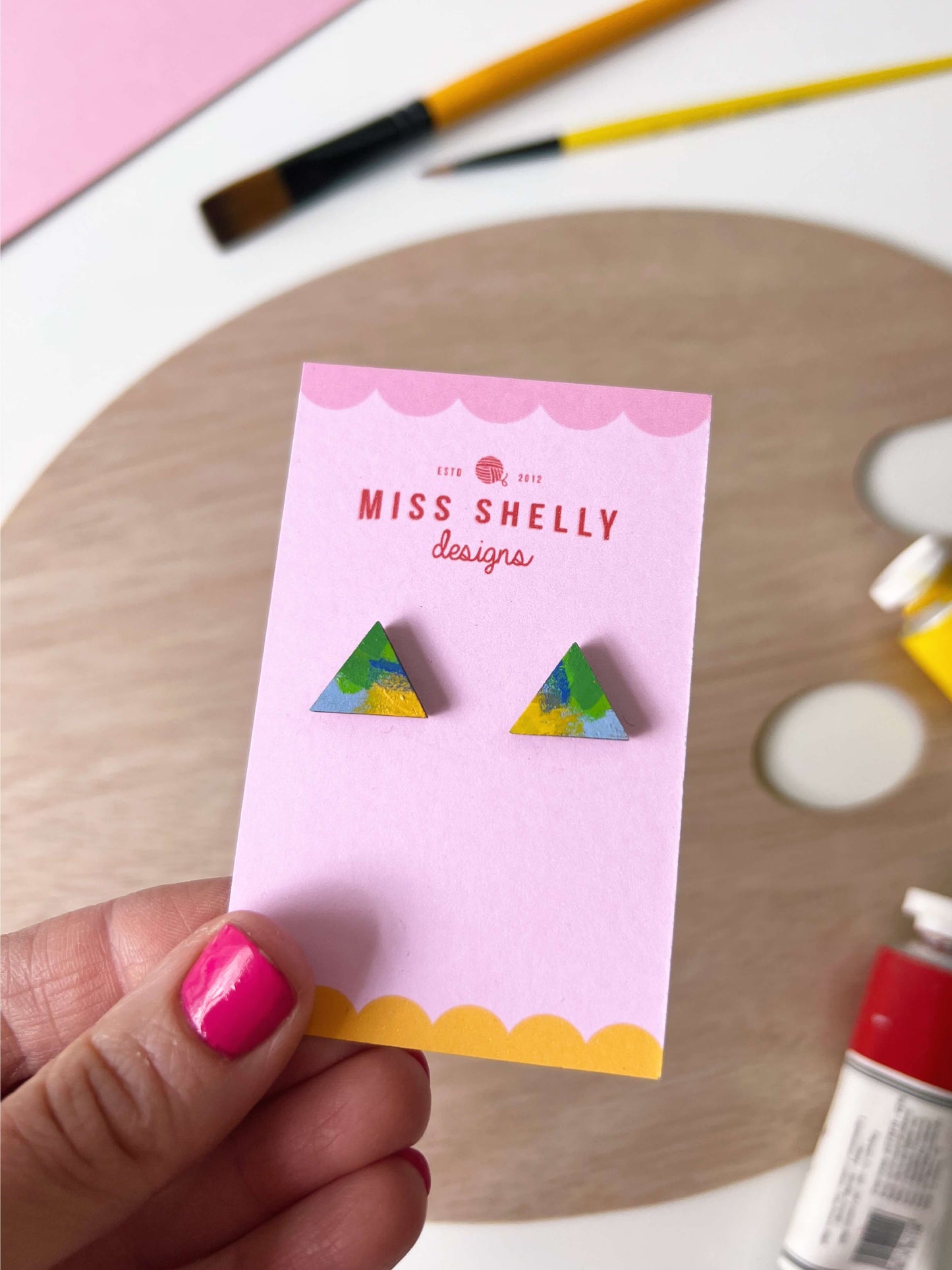 Hand-painted Stud Earrings