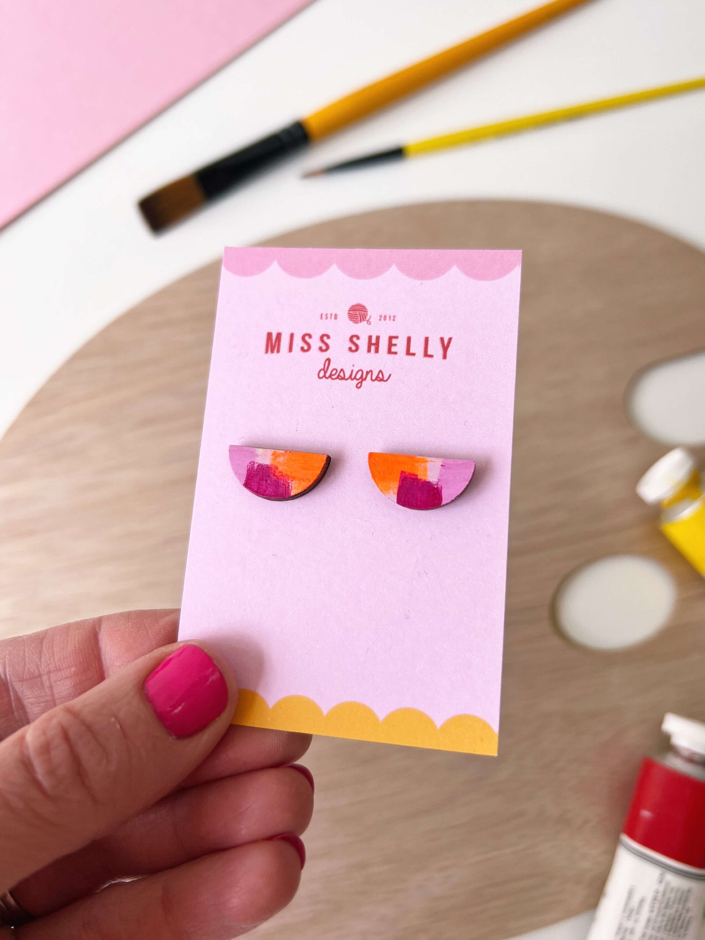 Hand-painted Stud Earrings