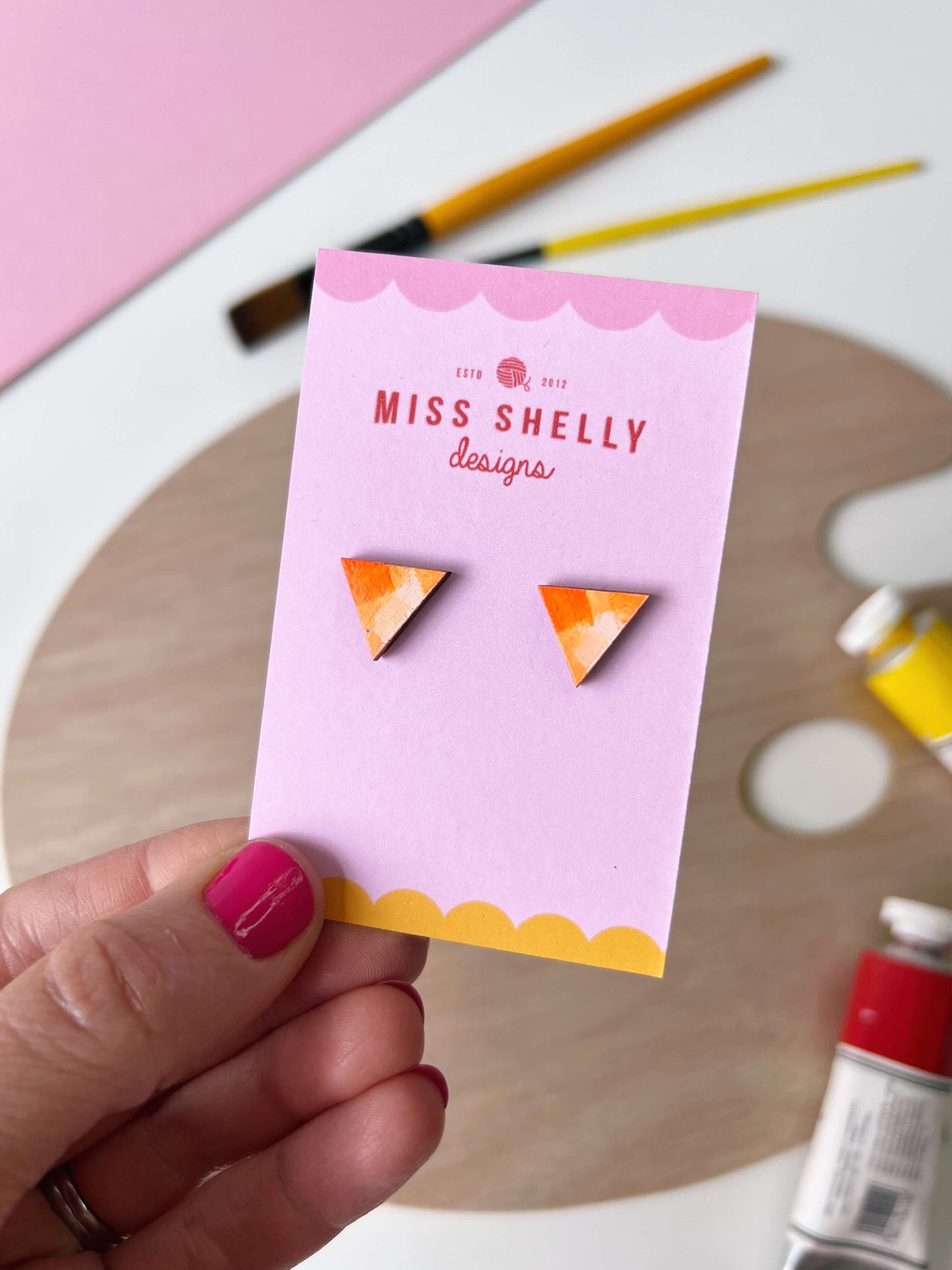Hand-painted Stud Earrings