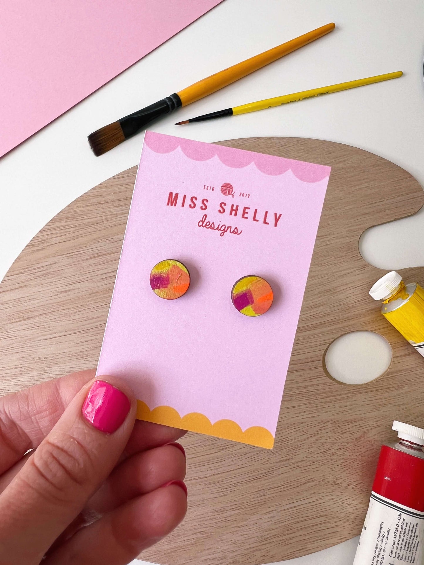 Hand-painted Stud Earrings
