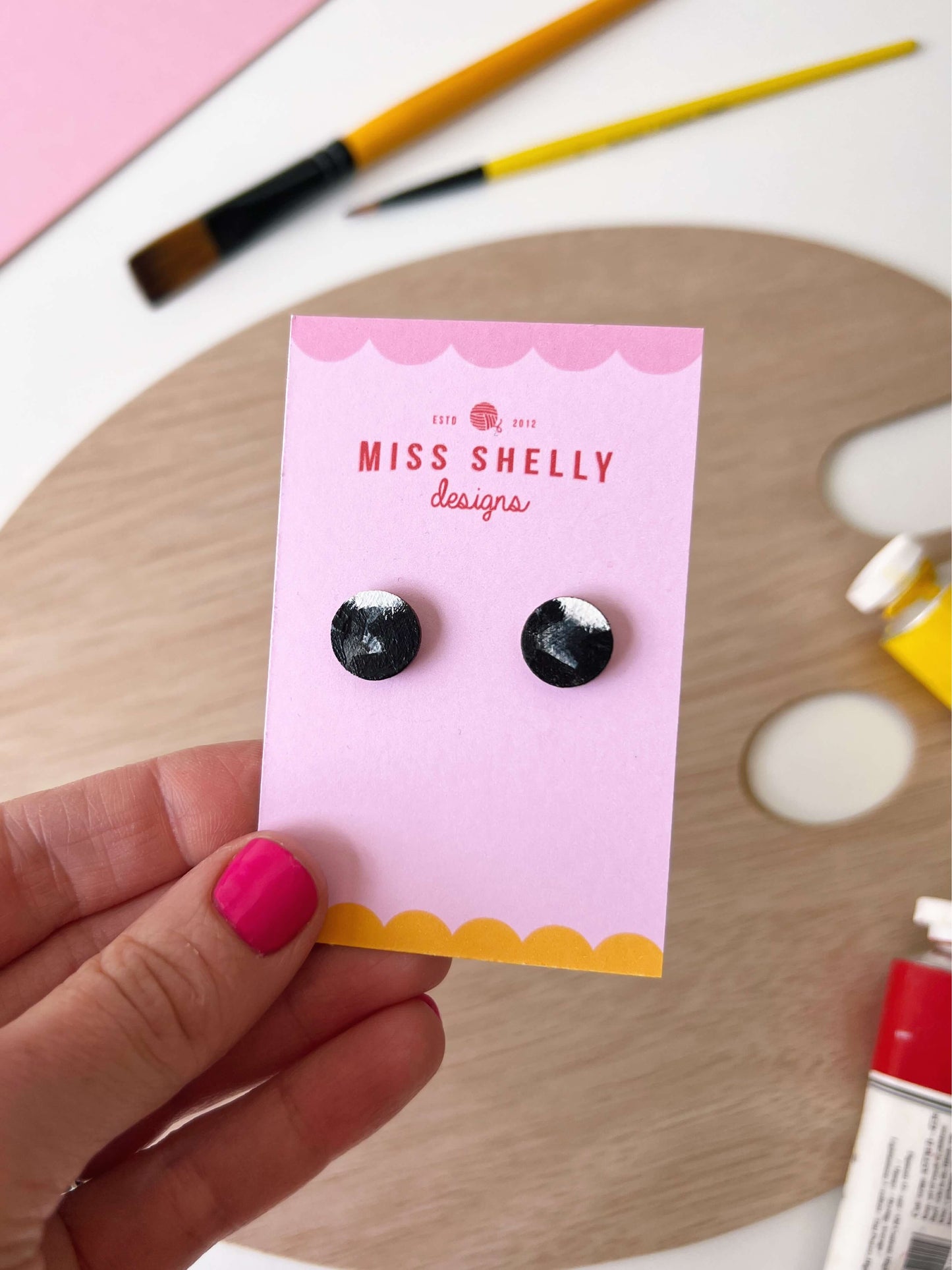 Hand-painted Stud Earrings
