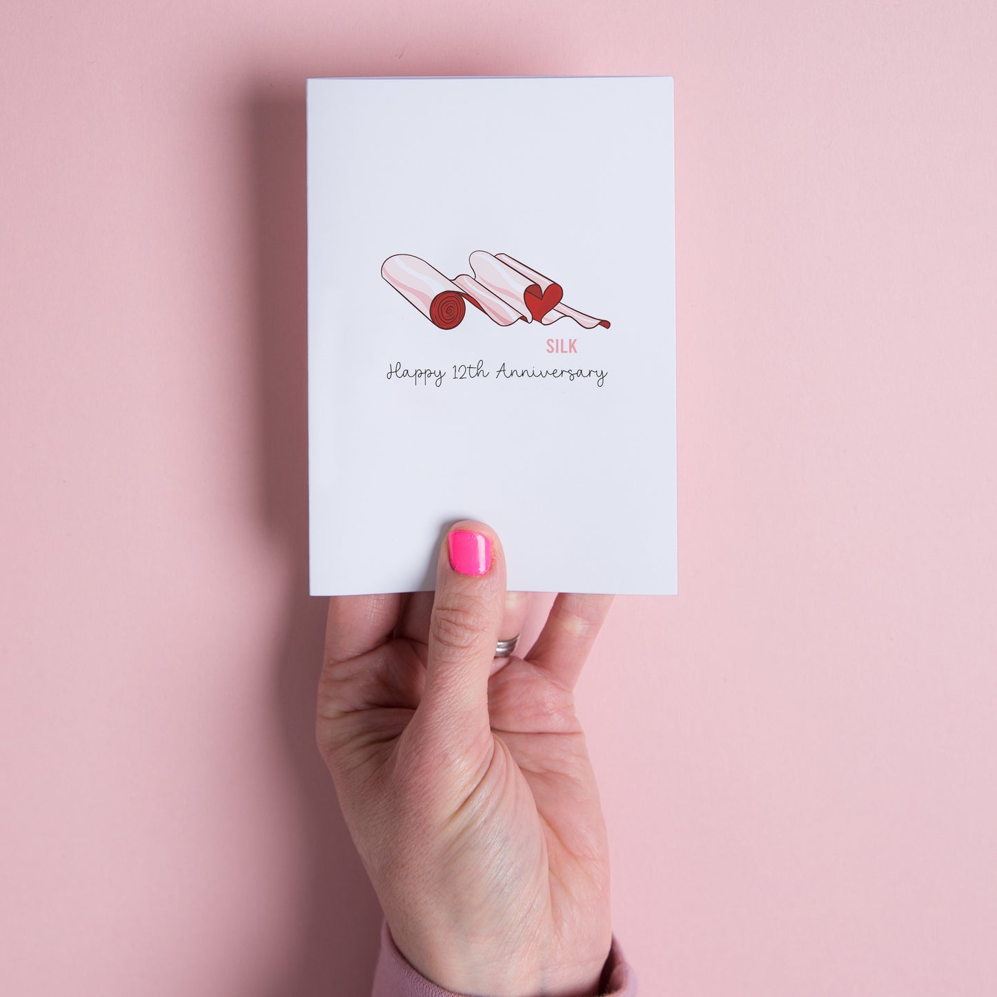 12th Anniversary Card for Silk Anniversary