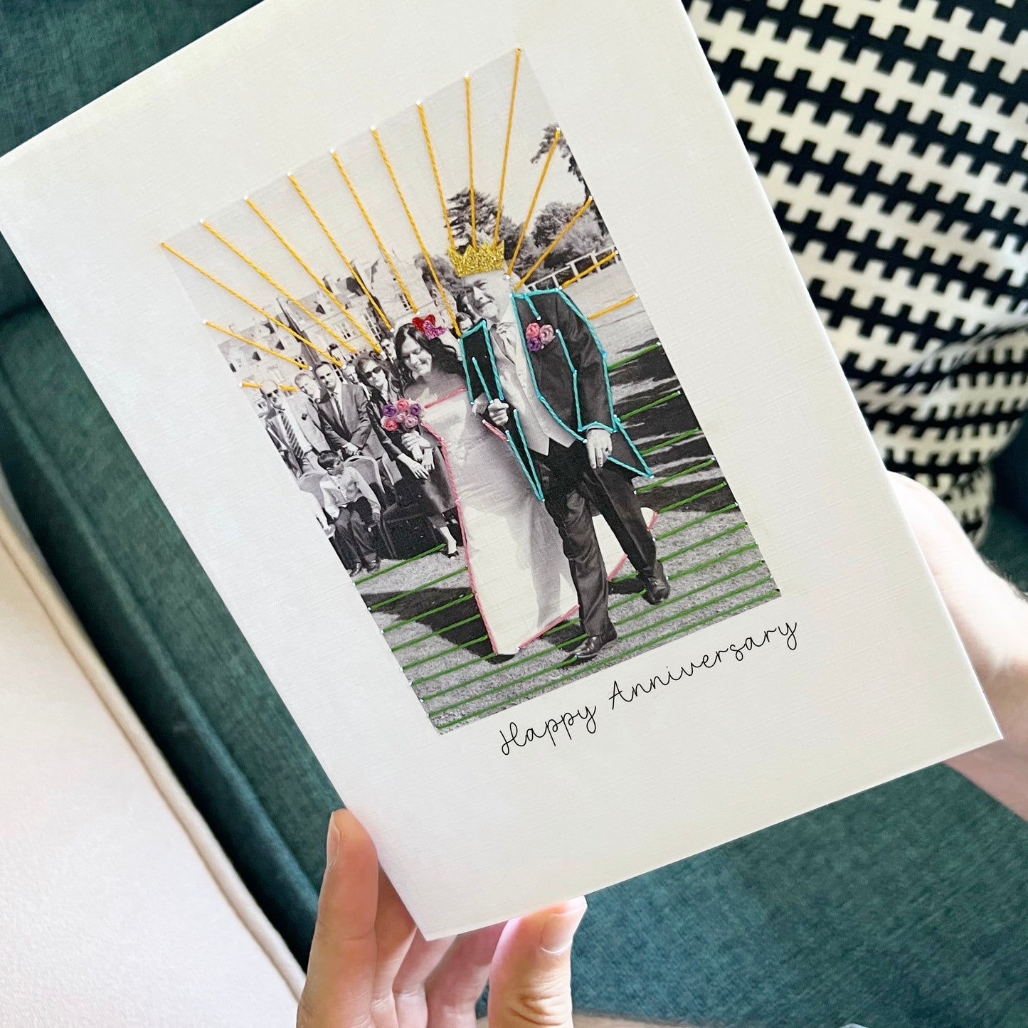 Anniversary Embroidered Photo Card
