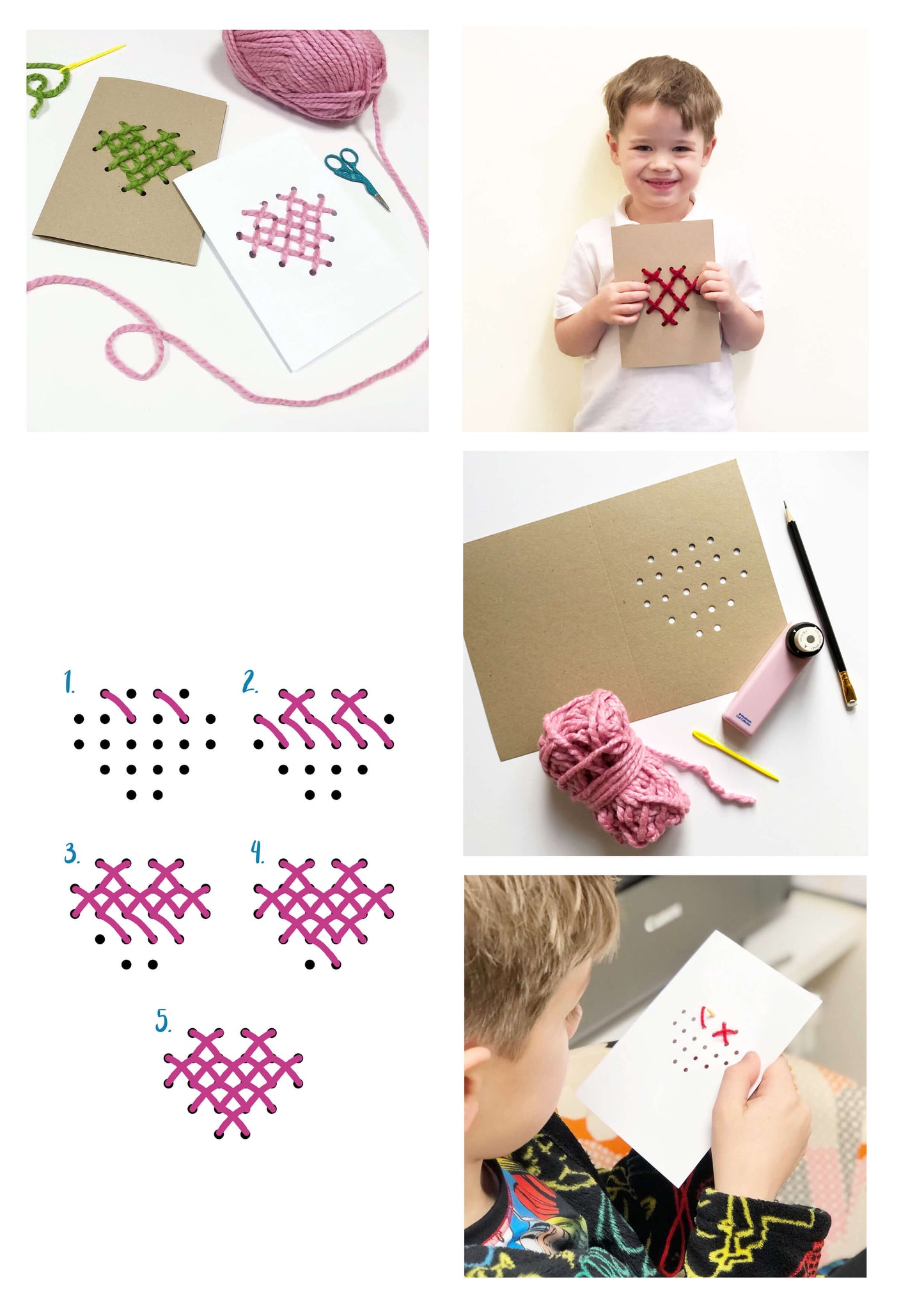 Cross Stitch Heart Card