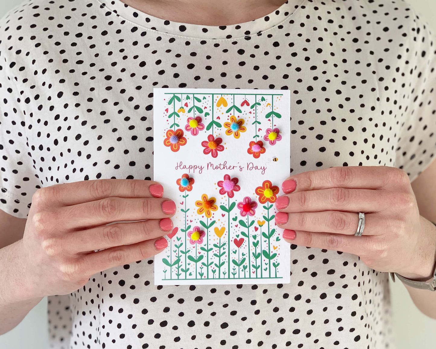 Pom Pom Flowers Mother's Day Card