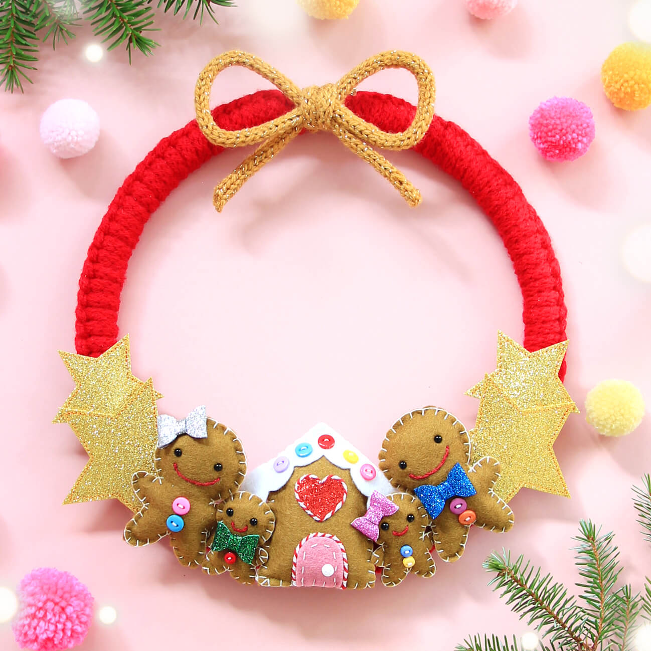 Gingerbread Man Christmas Wreath
