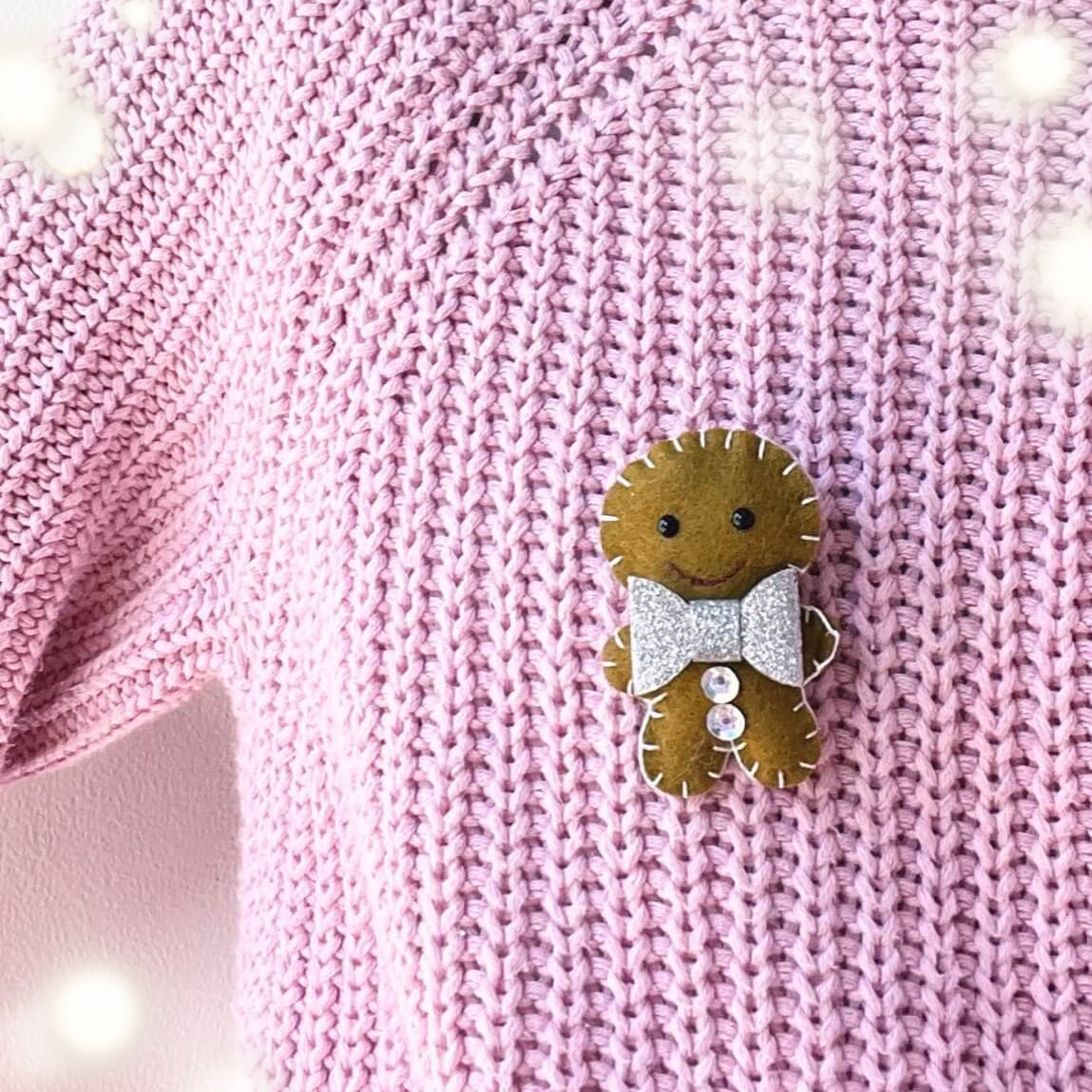 Gingerbread Man Christmas Brooch