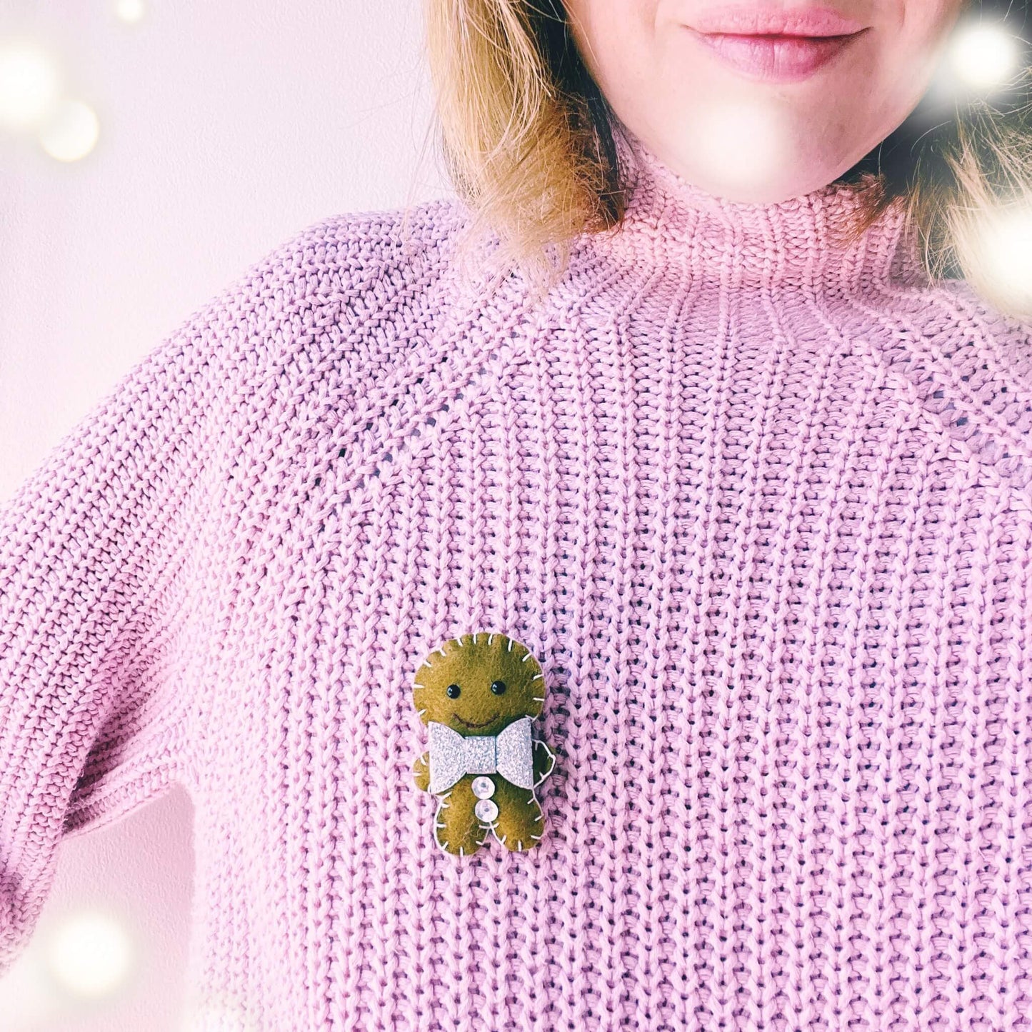 Gingerbread Man Christmas Brooch