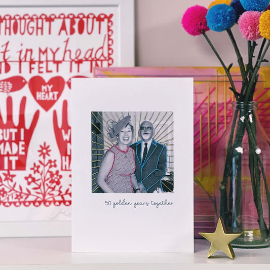 Anniversary Embroidered Photo Card