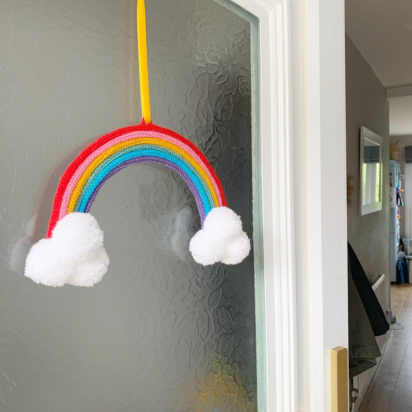Knitted Rainbow Wall Hanging