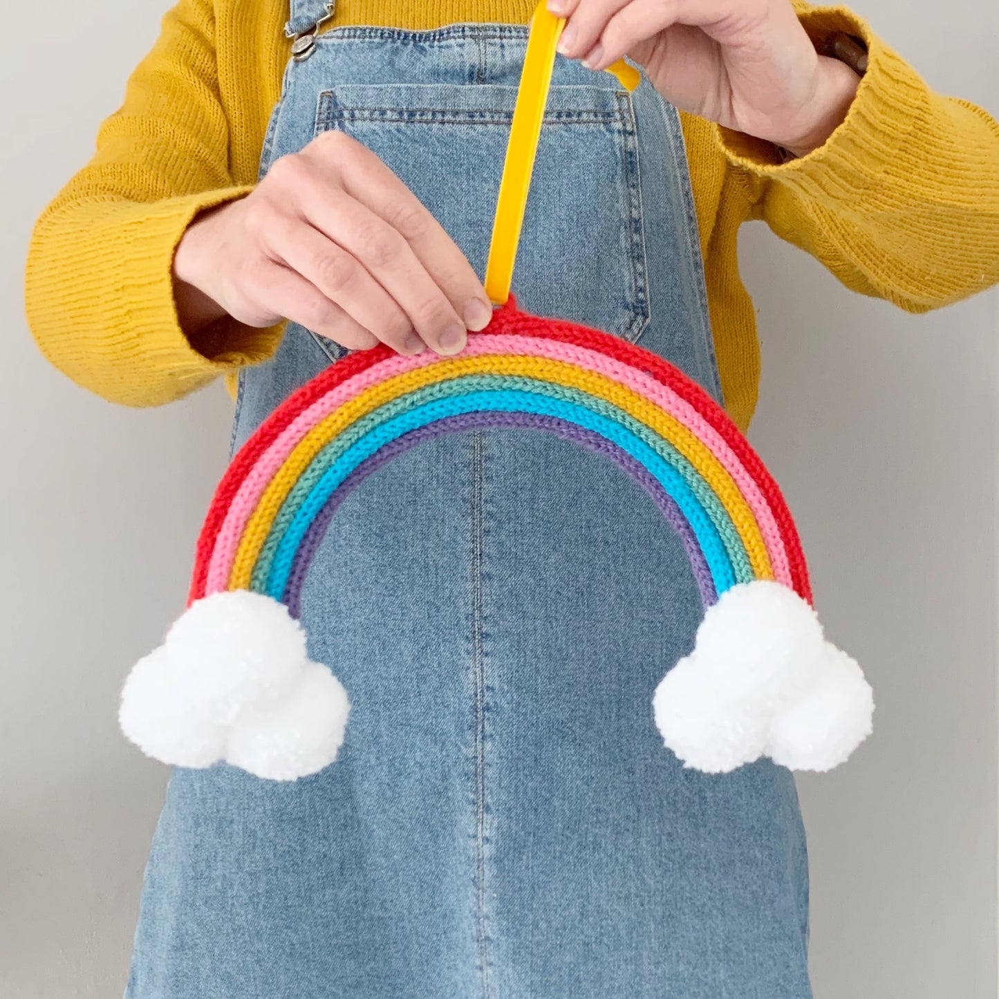Knitted Rainbow Wall Hanging