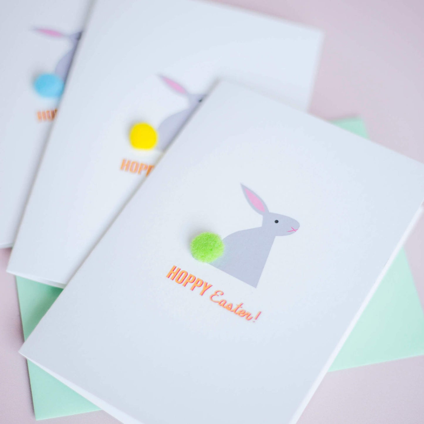 Easter Bunny Card with Pom Pom Tail