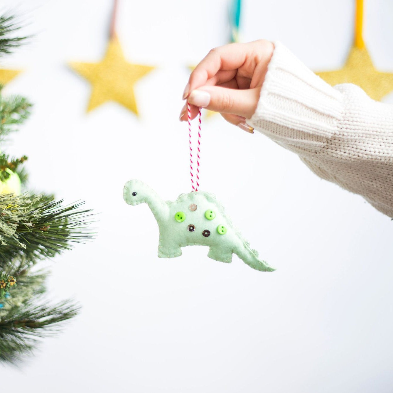 Green Dinosaur Christmas Decoration