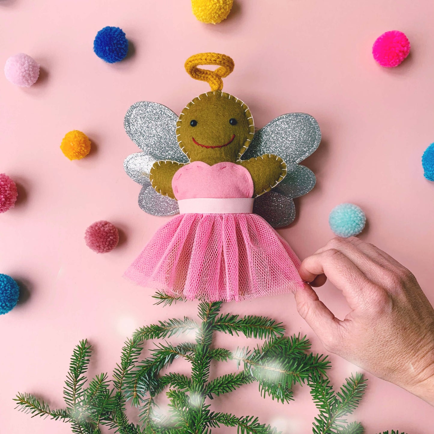 Pink Gingerbread Angel Tree Topper - Limited Edition