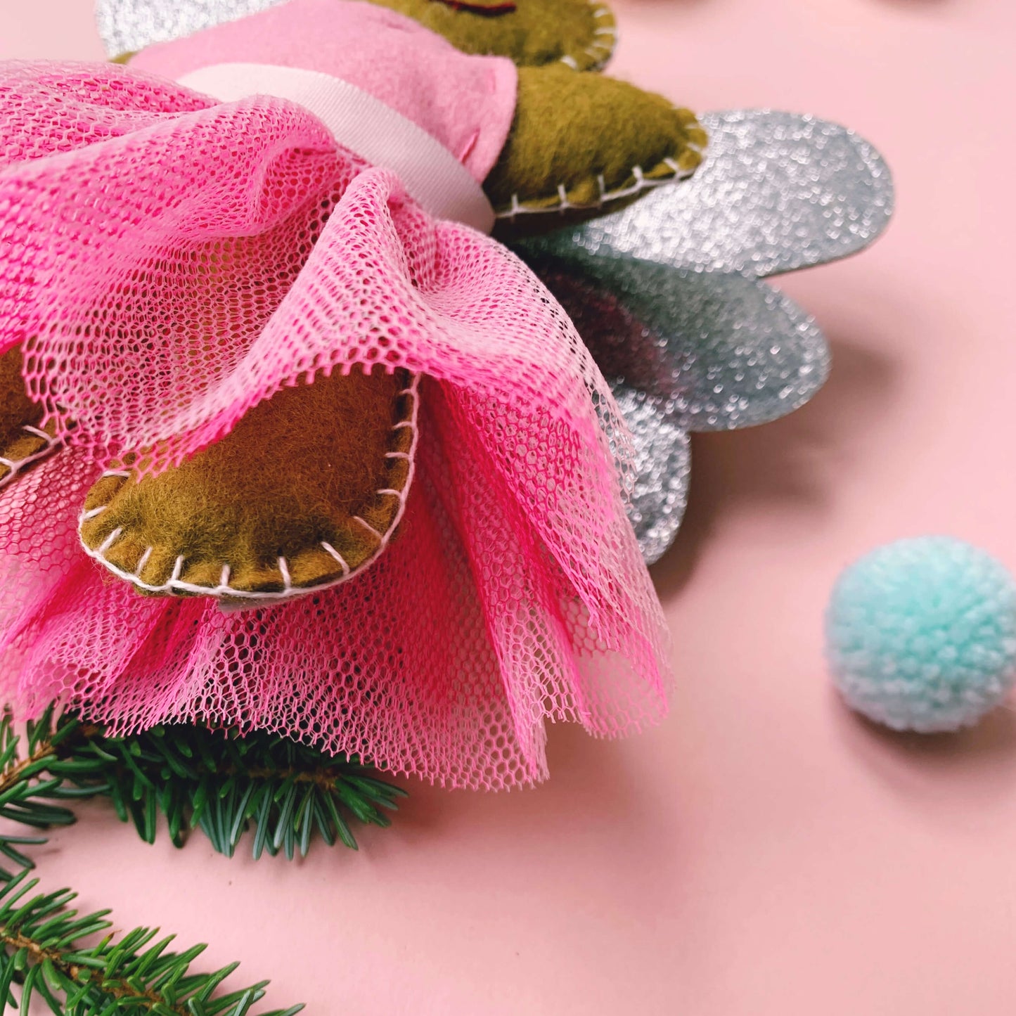 Pink Gingerbread Angel Tree Topper - Limited Edition