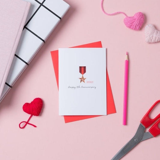 8th Anniversary Card for a Bronze Anniversary