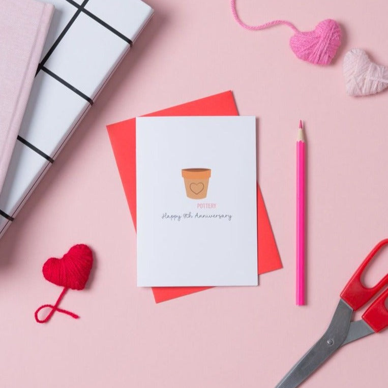 9th Anniversary Card for a Pottery Anniversary