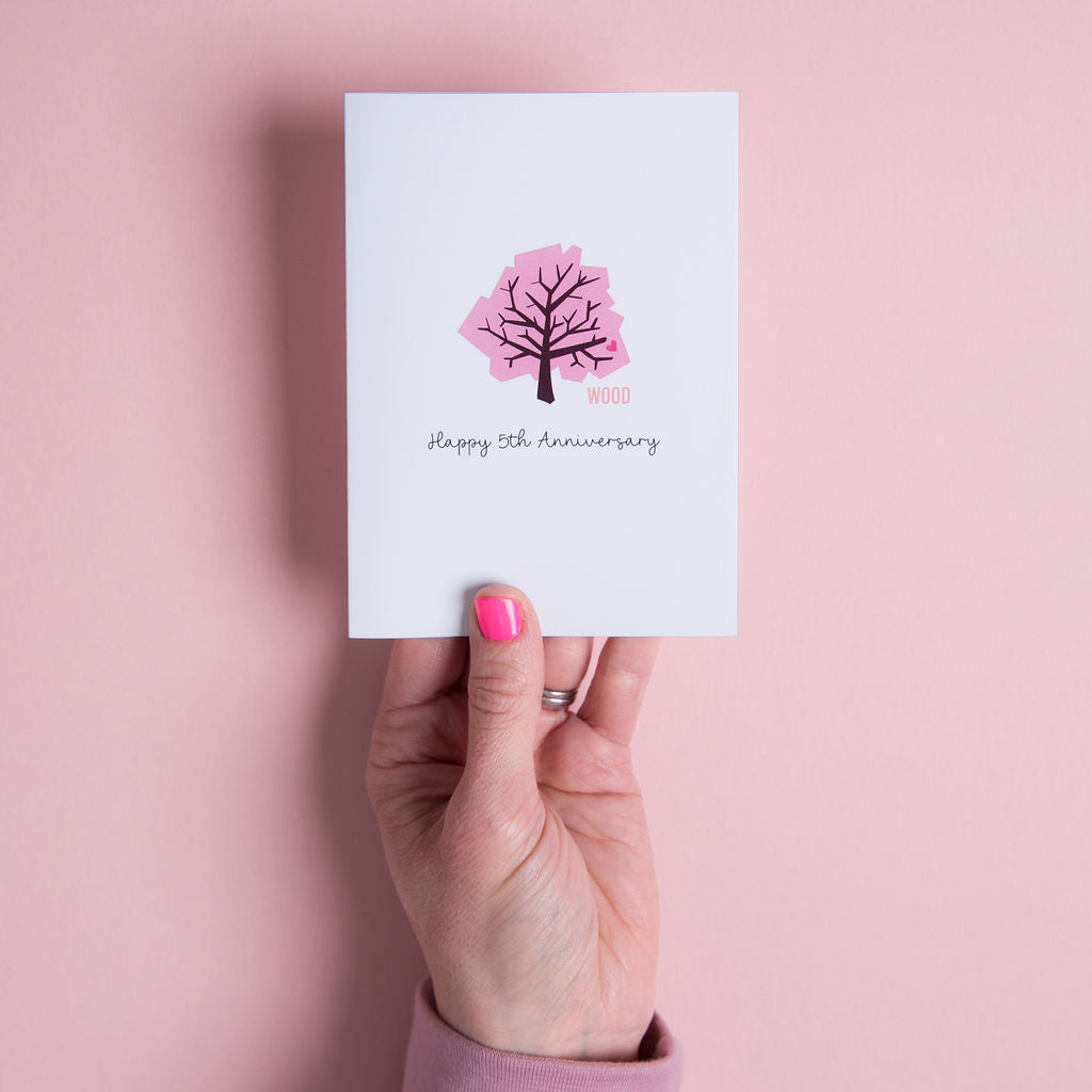 5th Anniversary Card for a Wood Anniversary