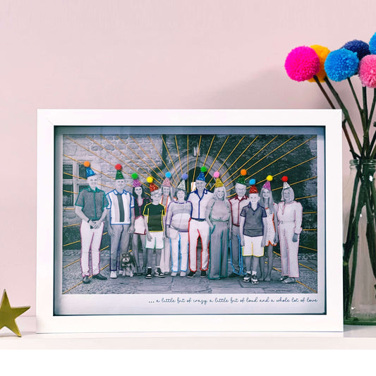 Family Photo Embroidered Framed gift