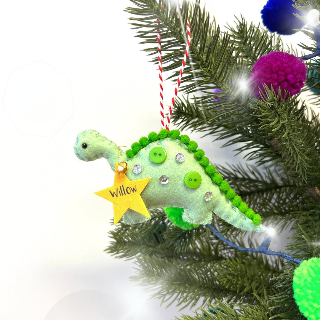 Green Dinosaur Christmas Decoration