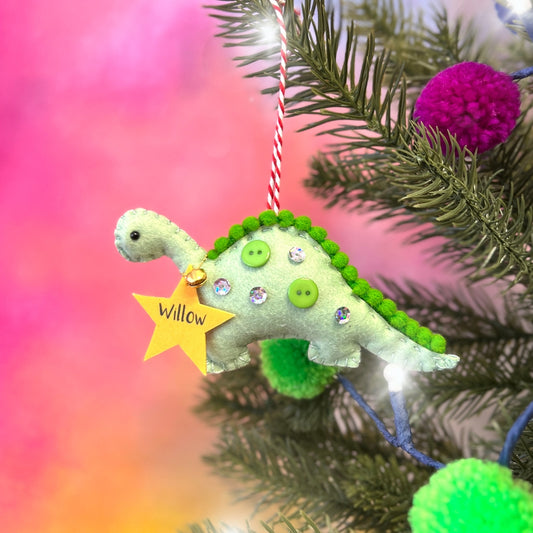 Green Dinosaur Christmas Decoration