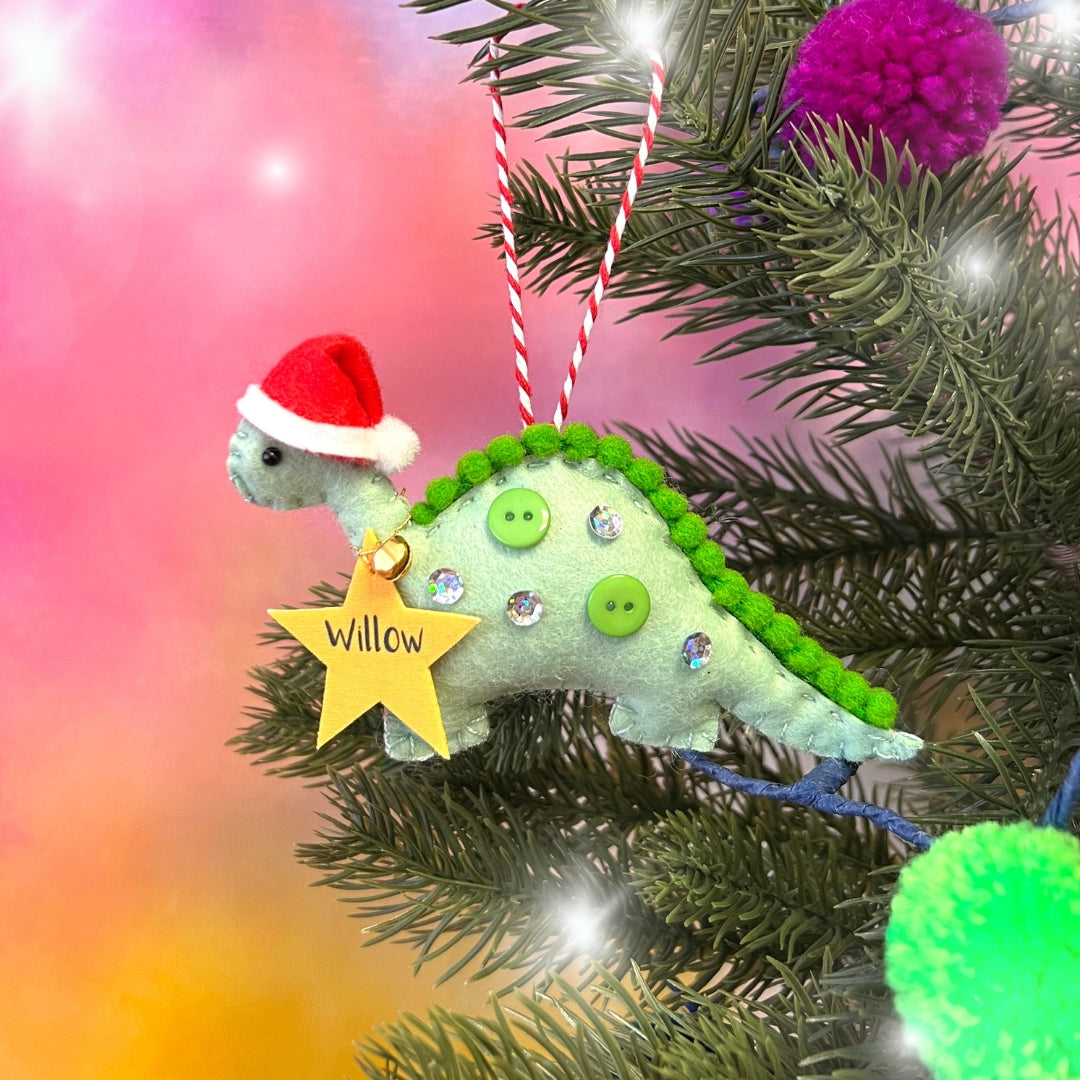 Green Dinosaur Christmas Decoration