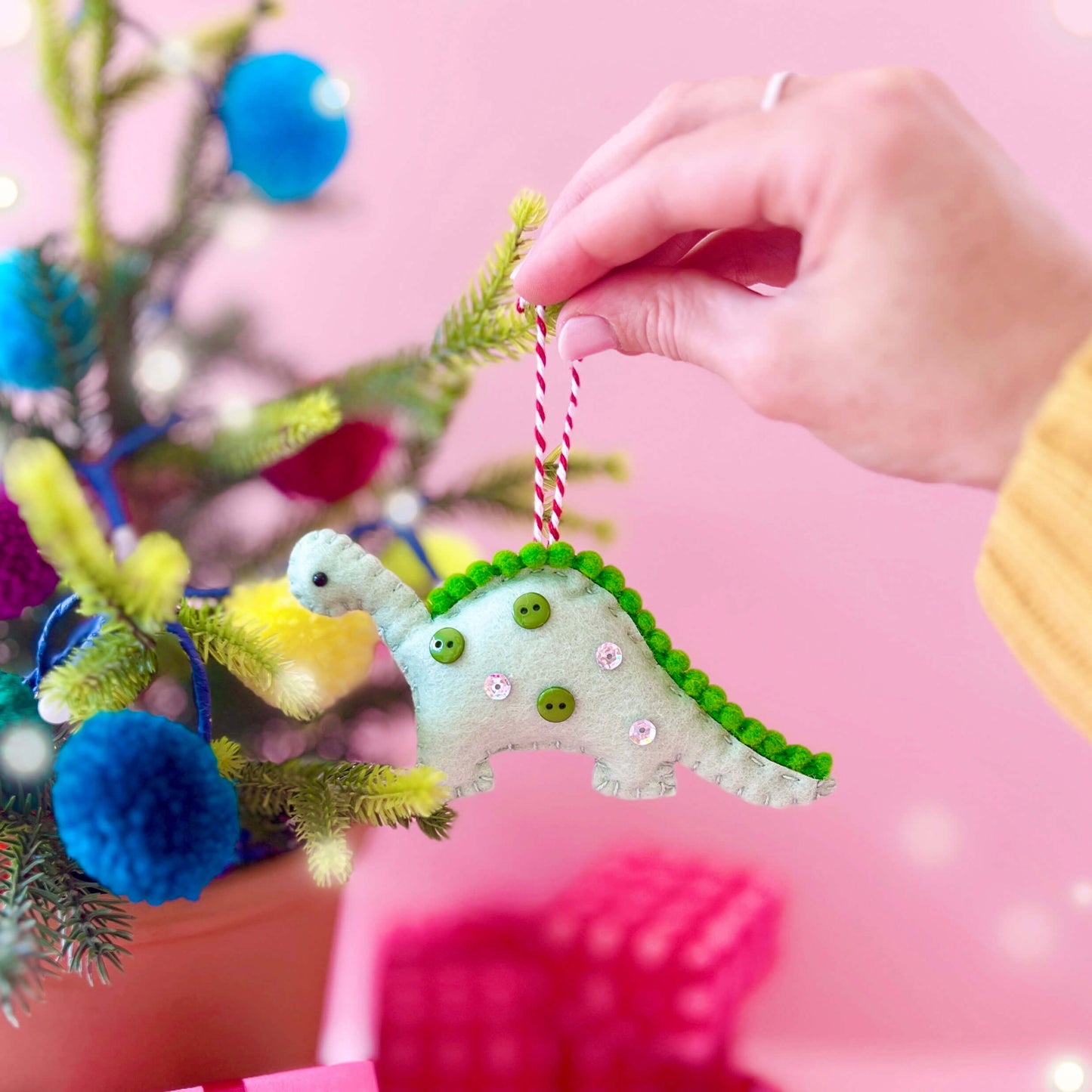 Green Dinosaur Christmas Decoration