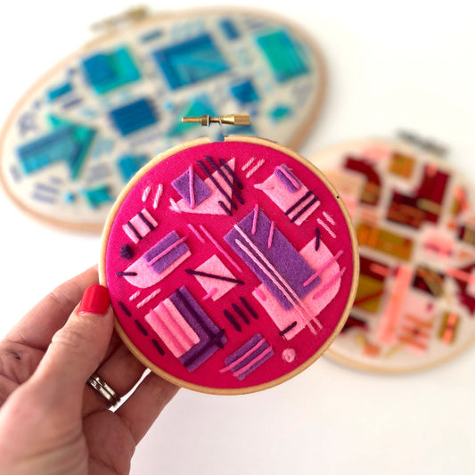 Bloom – Hand Embroidered Abstract Felt Hoop