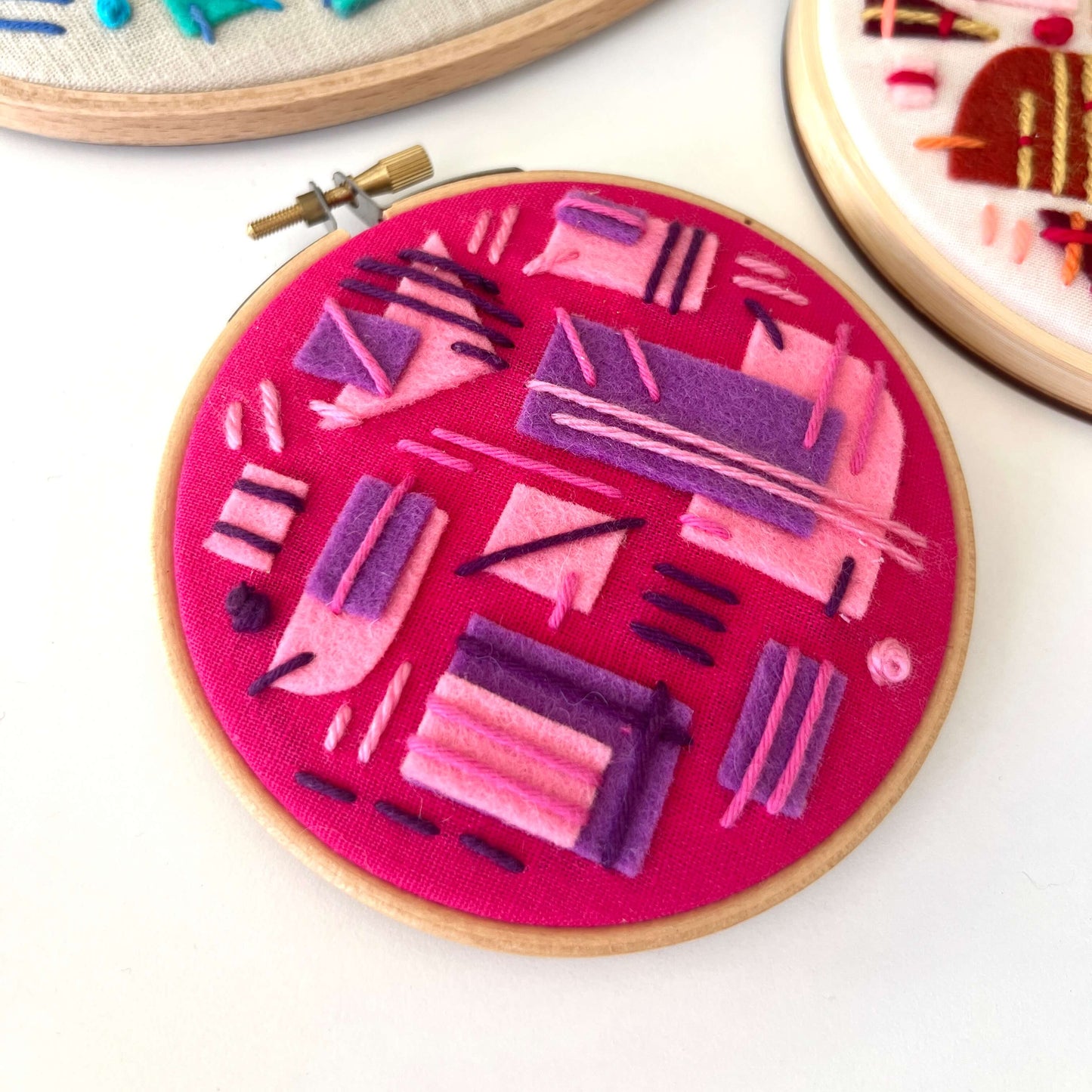 Bloom – Hand Embroidered Abstract Felt Hoop