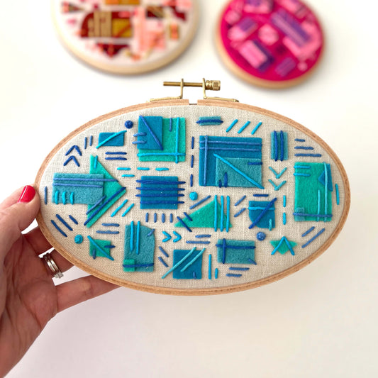 Drift – Hand Embroidered Abstract Felt Hoop