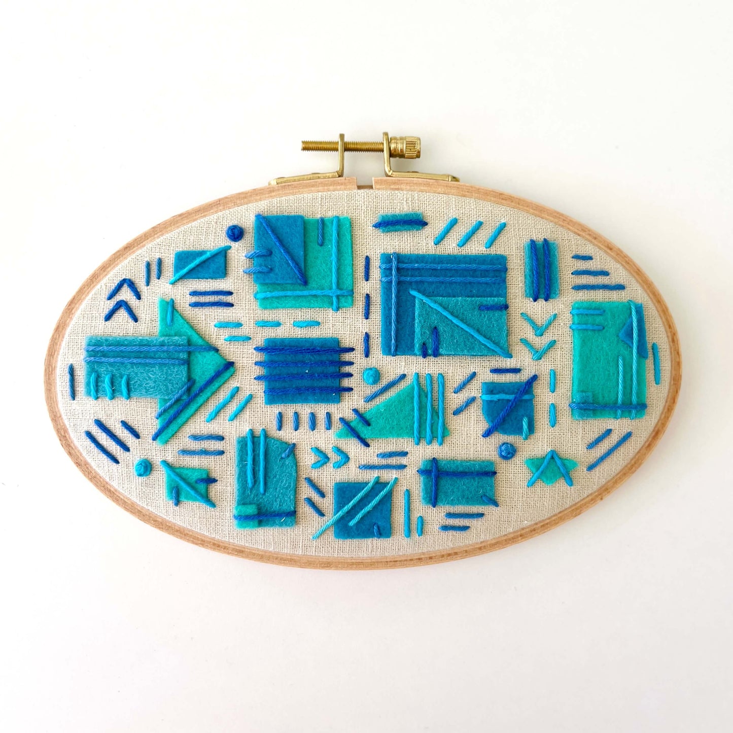 Drift – Hand Embroidered Abstract Felt Hoop
