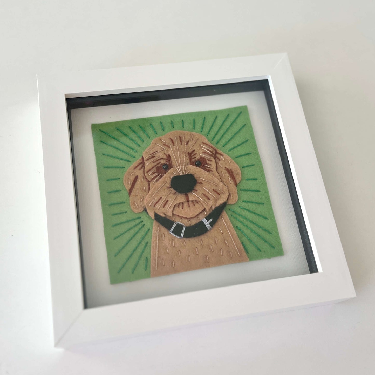 Cockerpoo Felt Dog Framed Portrait