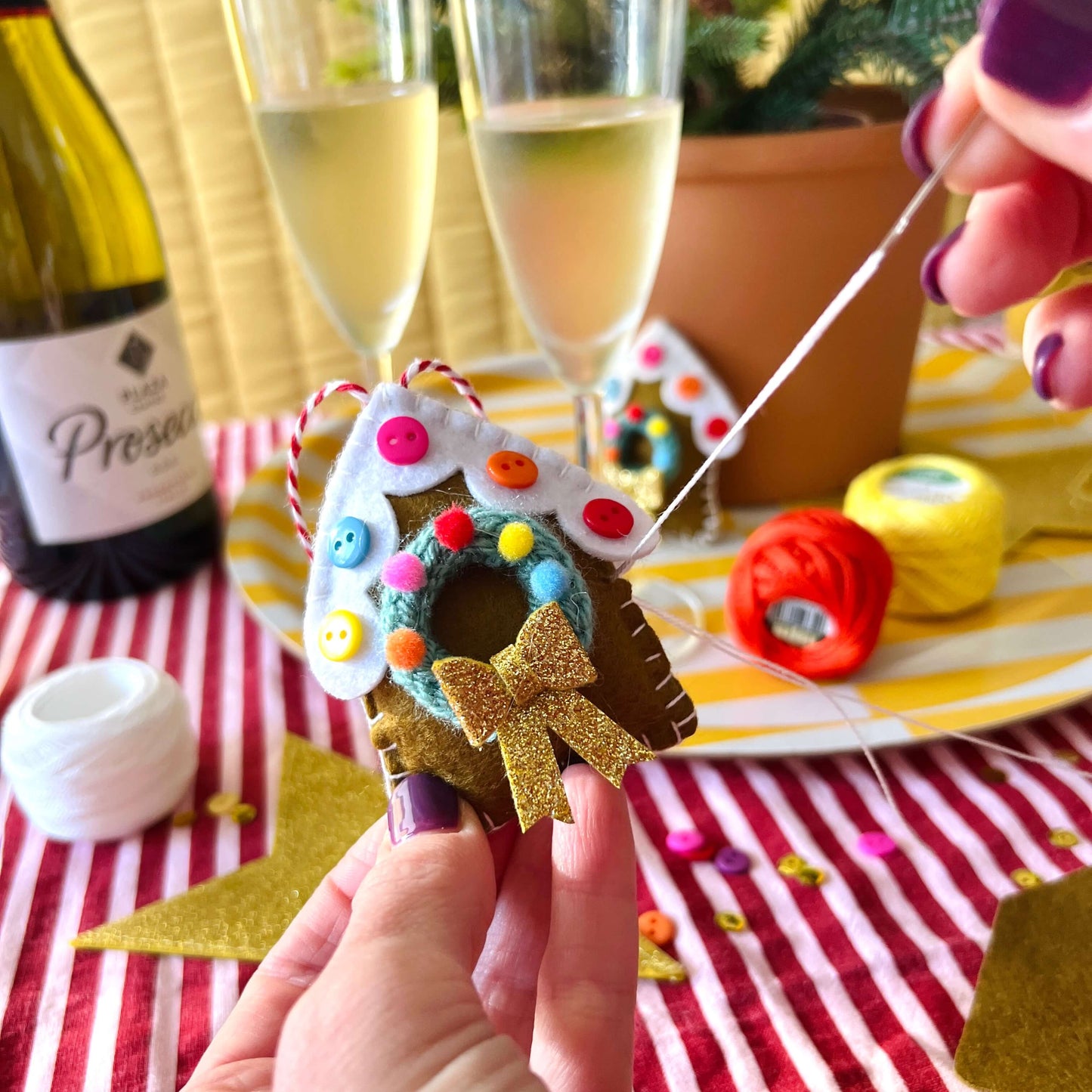 Sip & Sew Gingerbread House Workshop