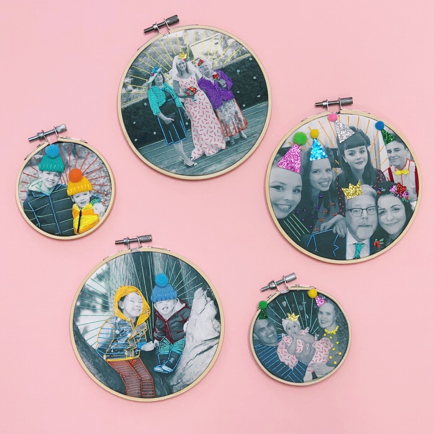 Mummy and Me Embroidered Photo Hoop